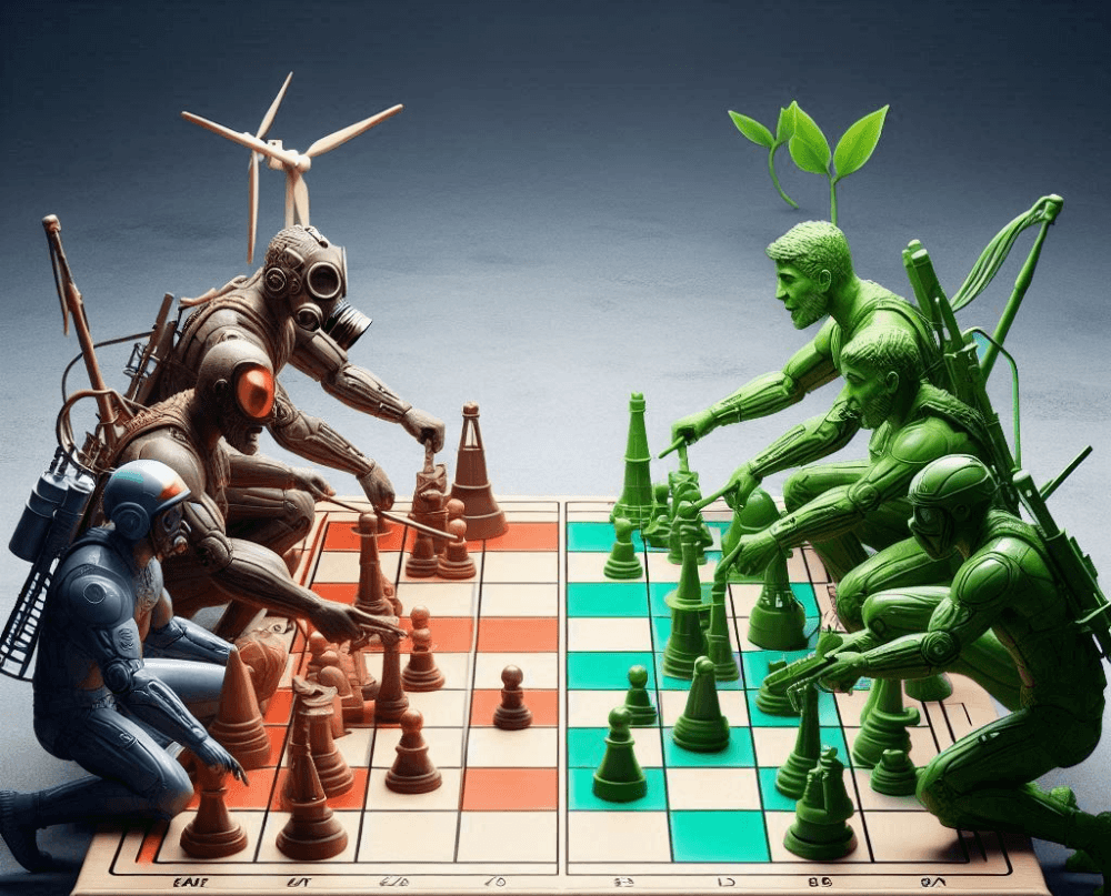 Chess Game Between Oil Companies and Hemp/plant based renewables